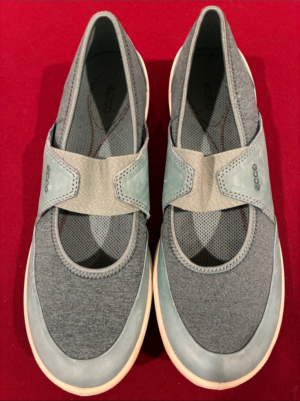 Ecco Women's Mary Jane Slip-Ons in Teal/Green